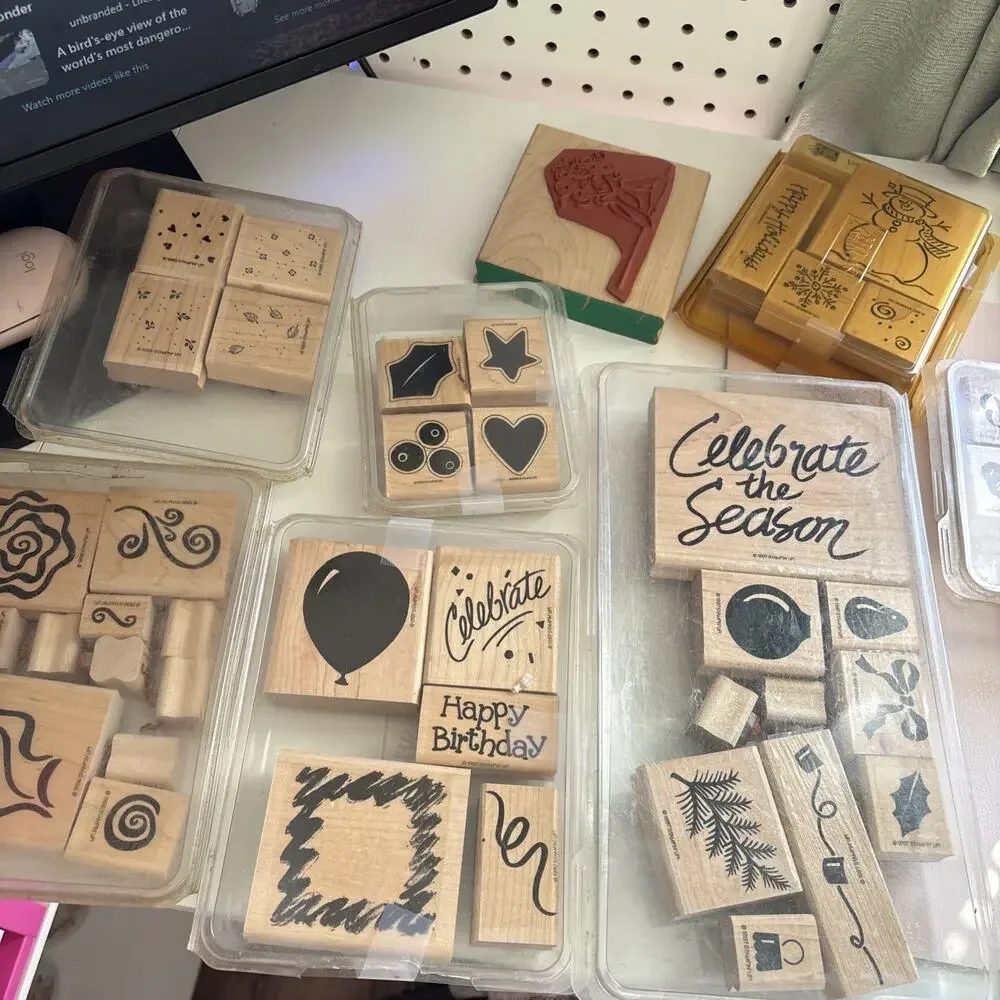 Stampin’ Up! HUGE Collection Vintage 80s 90s Wood Rubber Stamps Many Sets Styles